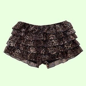 Fashion Nova Leopard Print Ruffle Shorts